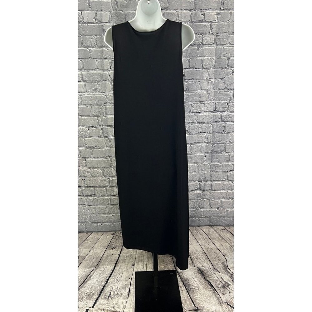 Chico's Dress Black Solid Zip Knit Kit Size 2 L 12 NWT - Picture 3 of 10